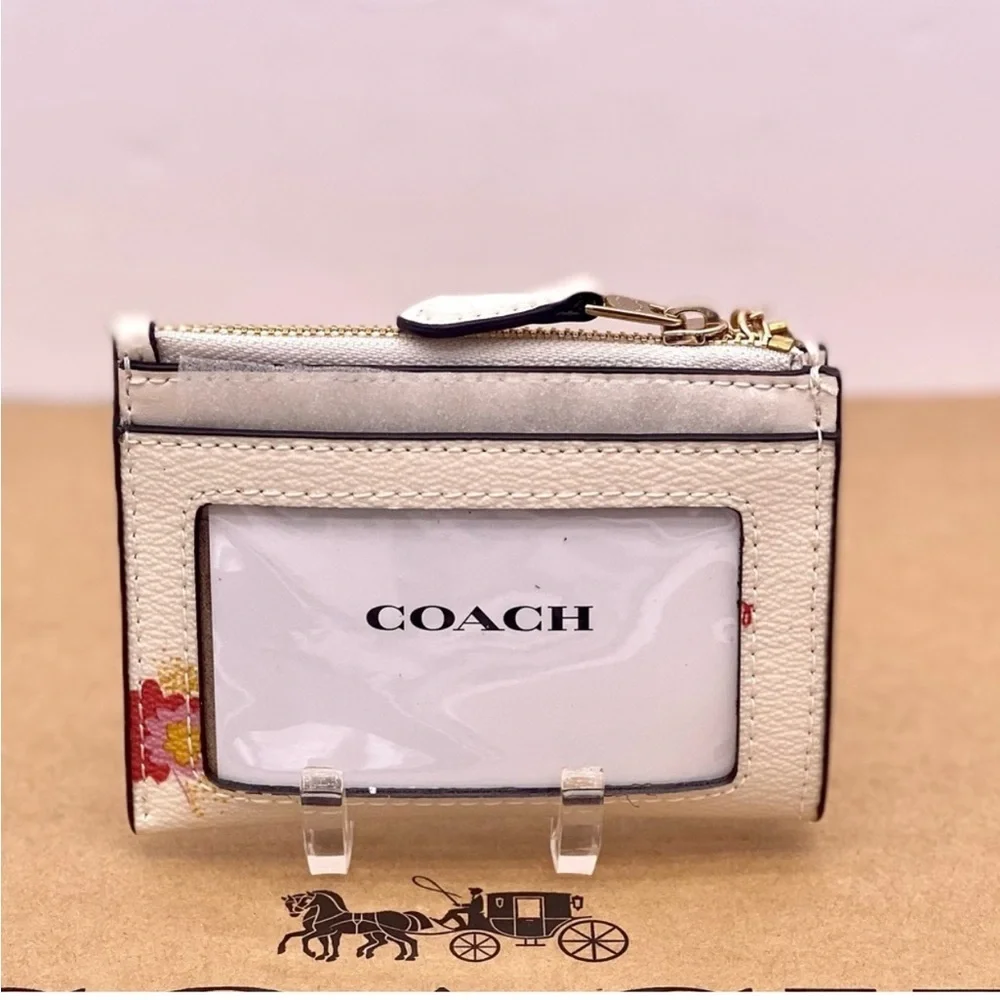 Coach Mini Skinny ID Case Small Wallet With Pop Floral Print